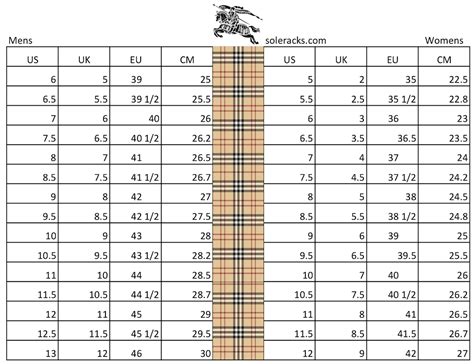 Burberry size chart women